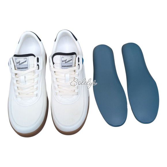 Vessi Courtside Classic Mens 7 Off White Black Vegan Waterproof Dyma-Tex Sneaker - Picture 9 of 11